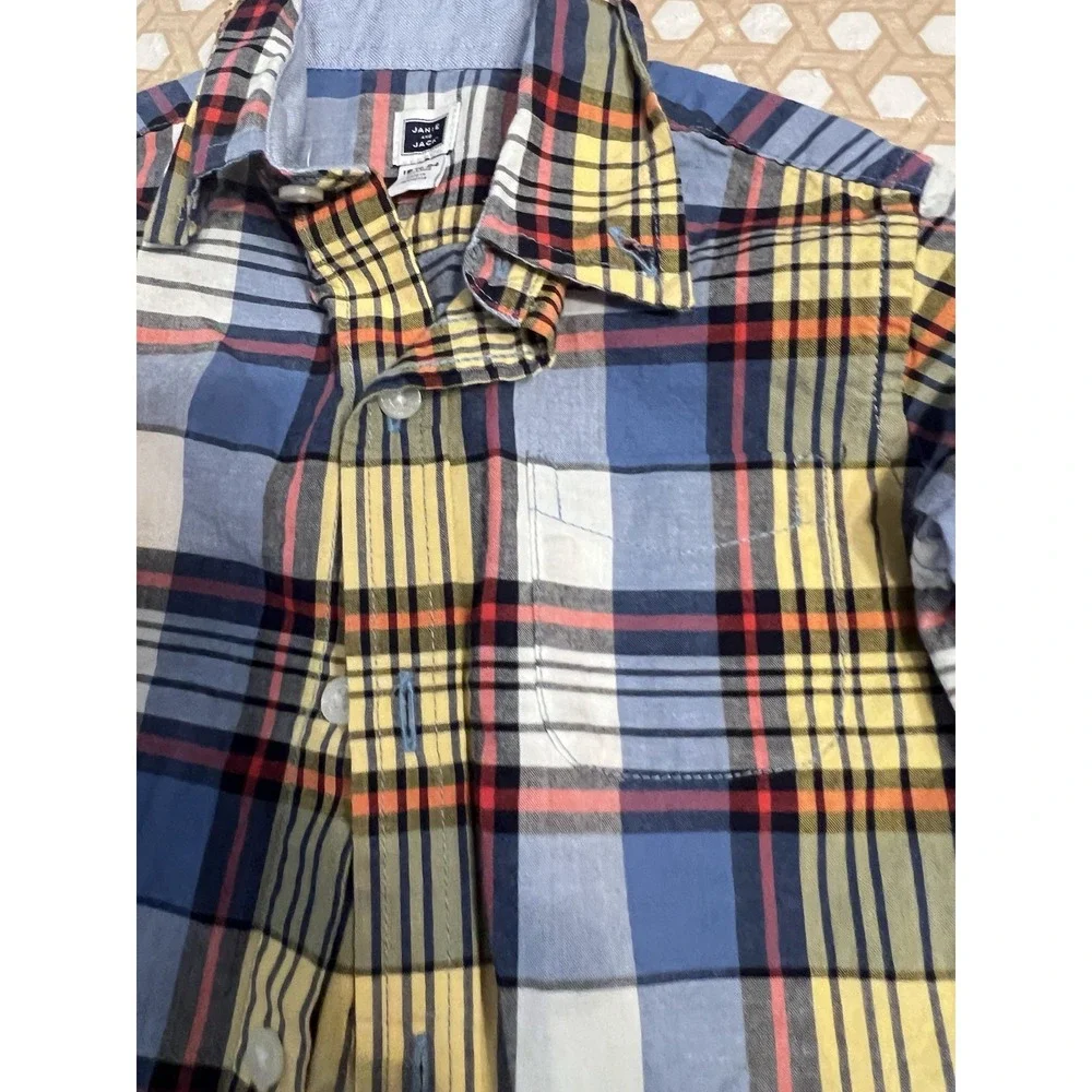 Baby Boys Size‎ 18- 24 Months Janie And Jack Plaid Button Down Dress Shirt